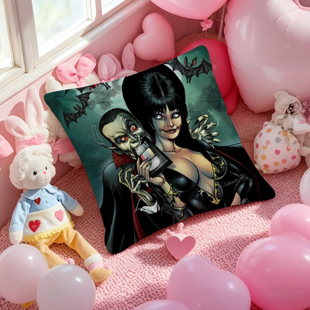 E-ElviraS Mistress of the Dark Cushion Cover Pattern Printed Pillowcase for Living Room Sofa Cushion Cover & Bedroom Decor