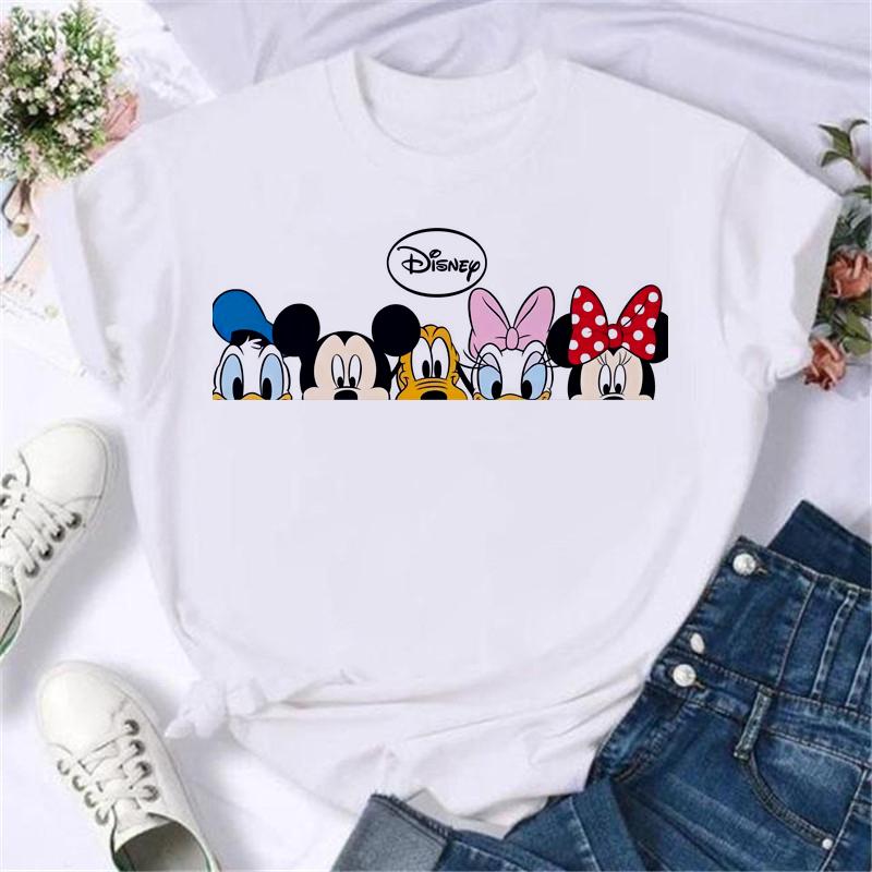 2025 New Popular Kawaii Disney T-shirt Cartoon Women Disney T-shirt Fun Top Fashion Women's T-shirt