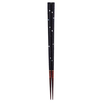 Tanaka Hashiten Lacquered Octagonal Shell Chopsticks 605197 Navy Blue 23cm Wabi-Sabi No.
