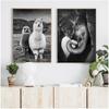 Jaguar Cow Cute Alpaca Animal Poster and Prints Black White Wall Art Nursery Canvas Painting Pictures for Living Room Home Decor