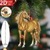 Yousheng Horse Pendant 2D Acrylic Realistic Horse Decoration Christmas Ornament with Hanging Loop Equestrian Lovers Holiday Decor
