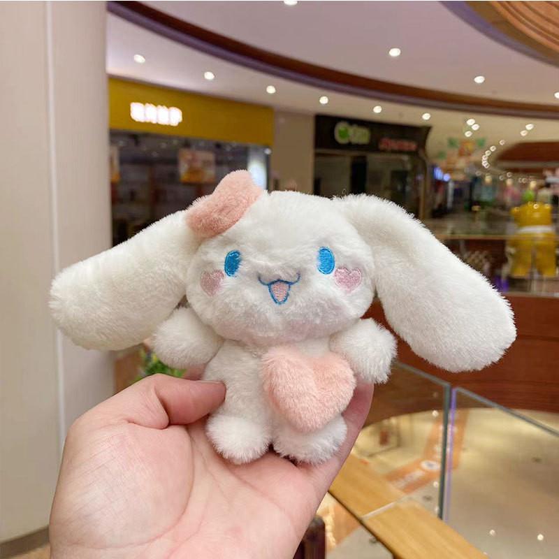 Cute Plush Kuromi Cinnamoroll Dog Keychain Doll With Soft Short Plush Material