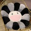 Murakami Super Soft Large Flower Plush Pillow - Smiling Sunflower Stuffed Toy, Car & Bedroom Decoration (Black & White)