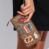 Coach Accordion Zip 20 Vintage Comic Patch Long Wallet Women Wallet Brown C7204-B4NQ4