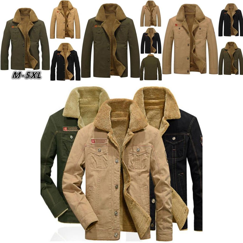 Winter Jacket Bomber Men Pilot Warm Male Fur Collar Army Tactical Coat Jacket