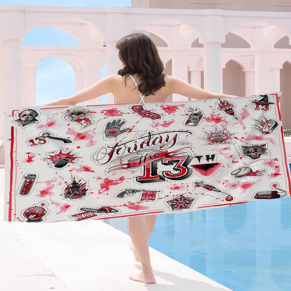 F-Friday the 13th movie Microfiber Beach Towel Absorbent Quick dry Soft Yoga Swimming Resort Mountain Climbing Towel