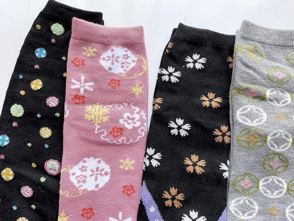 Cotton Blend Tabi Socks with Japanese Cute and Summer Short Sneaker Size B12 Women's Patterns, Stylish, Socks, 10-Pair Set,