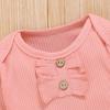 Toddler Baby Girls Long Sleeve Ruffles Romper Bodysuit+Floral Pants Outfits