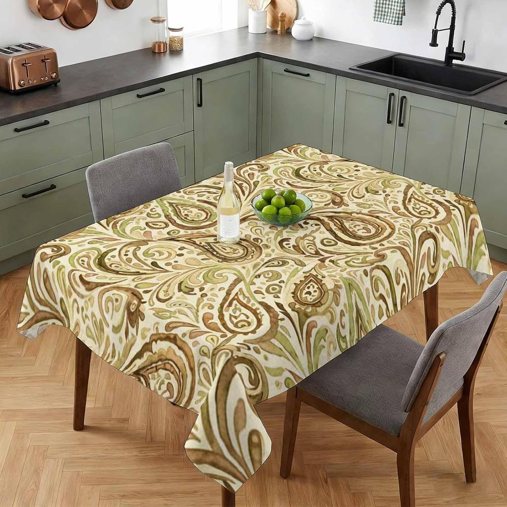 Blues Paisley Rectangle Table Cloth for Table Decor Waterproof Machine Washable Reusable Tablecloth for Table Holiday Party
