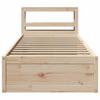 Vidaxl Bed Frame with Headboard, 90x190 Cm, Solid Pine Wood