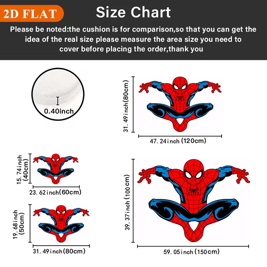 Bath Mat 1pc, Spider- Jump Pose, MARVEL Flannel Rectangular Mat, Bathroom Non-Slip Entrance Mat, Fun Door Decoration Mat, Home