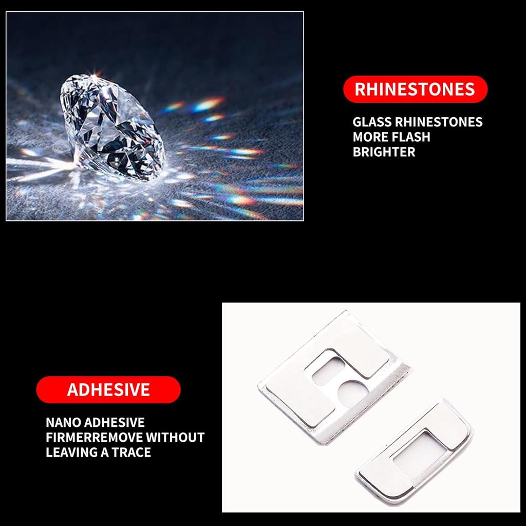 Bling Crystal Car Interior Accessories Sticker Fits for Honda Accord 2024-2025(Silver 8)