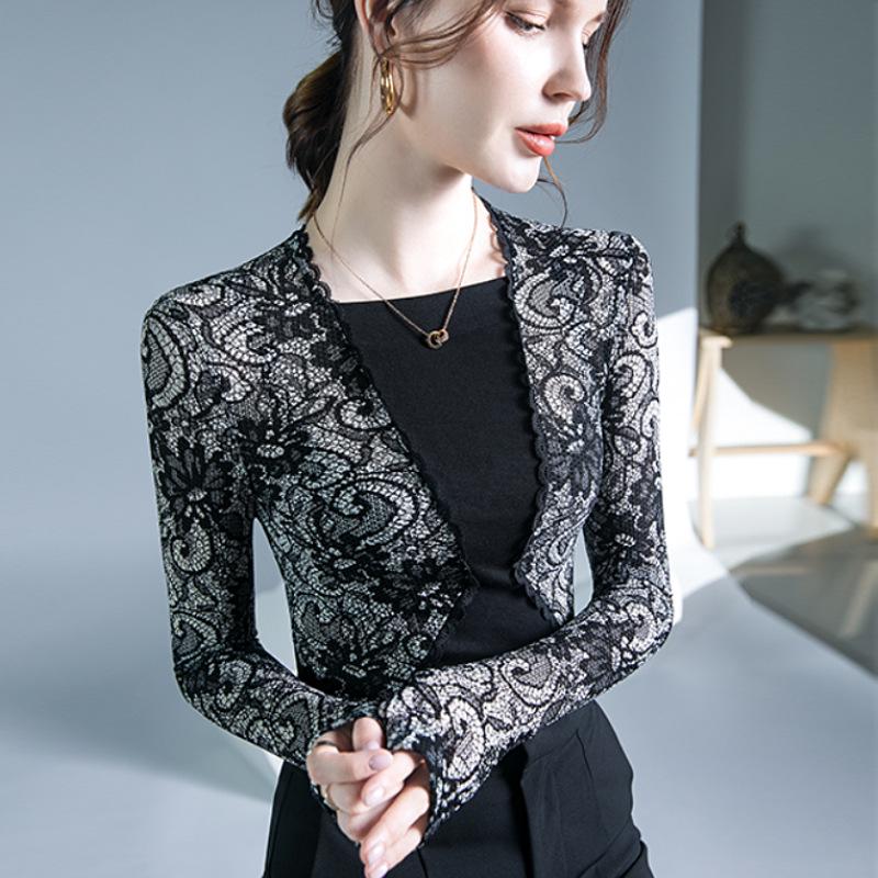 Lace Patchwork Tops: New Autumn/Winter Styles & Trendy Base Shirts