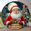 Vintage Tin Metal Wall Art Merry Christmas Santa Sign for Home Bar Cafe Decor