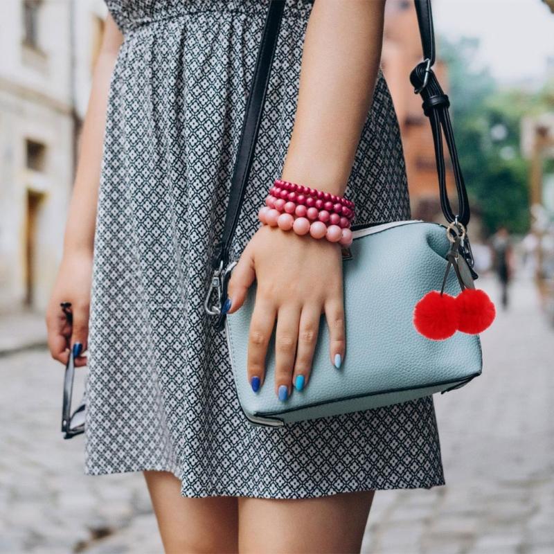 Cherry Keychain Bag Pendant Bag Accessory Plush Texture Key Holder Key Ornament Suitable for Gifting and Daily Use