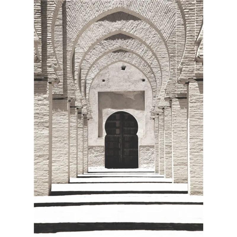 Modern Minimalist Islamic Architecture Wall Art Poster Canvas Print Door Flower Painting Home Decor Backdrop Pictures Design