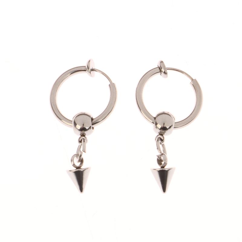 

Gothic Y2K Conical Spikes Steel Drop Earrings Grunge Aesthetic Rivet Hoop Earrings For Women Men Punk Rock Jewelry Gift as the picture