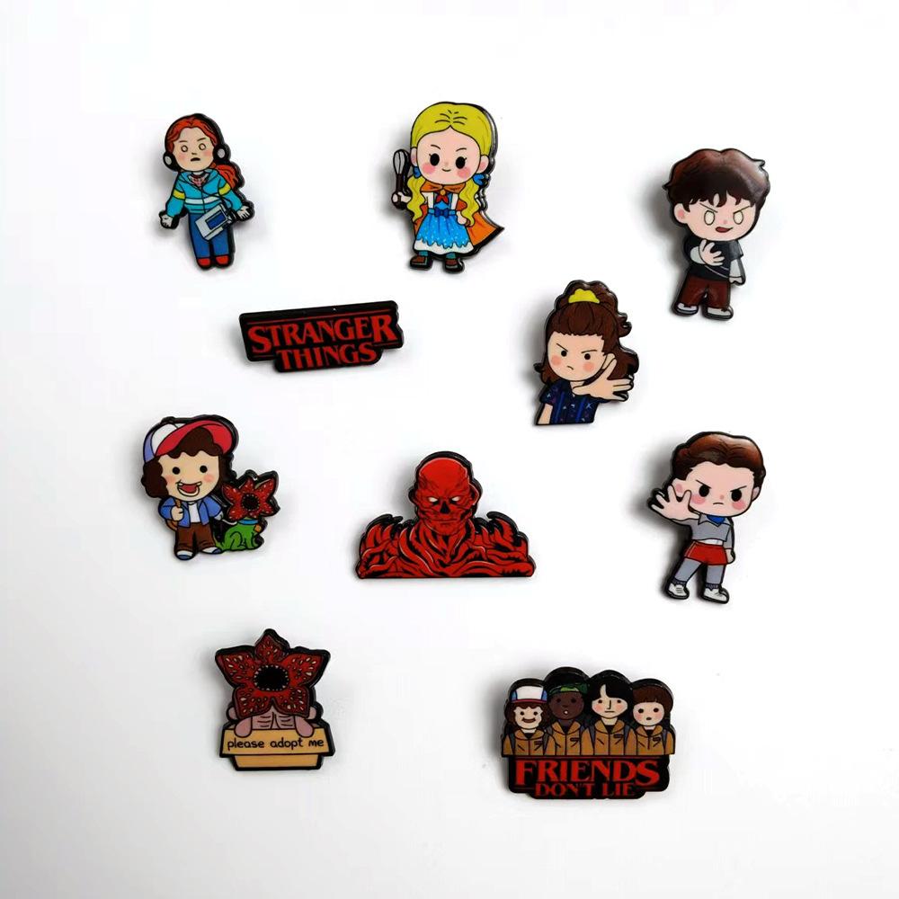 Stranger Things Pin Set Creative Cartoon Vecna Eleven Will Brooch Backpack Decoration Gift