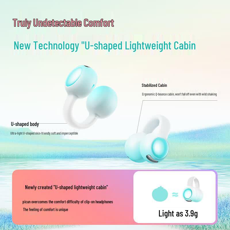 Picun W5 Open-Ear Clip True Wireless Earbuds