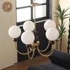 Mid-Century Magic Bean Solid Wood Chandelier: French Retro Light for Living Room or Bedroom.