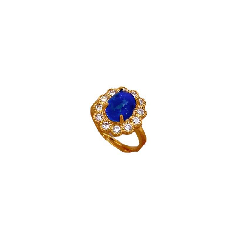 316L Stainless Steel  Irregular Zircon Layer Ring For Women Exquisite Vintage Handmade Jewelry