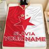 1pz Coperta Flanella Personalizzata Nome SK Slavia Praha Fantasia Adatta a Tutte le Stagioni per Arredamento Casa Calore e Comfort Regali Regalo Festivo_lx