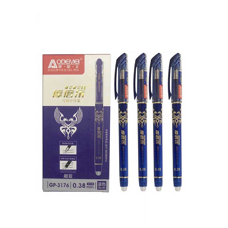 14Pcs/ Lot Erasable Refill Rod Washable Handle Erasable Ballpoint Pen 0.38mm Blue Black Ink School Office Writing Stationery