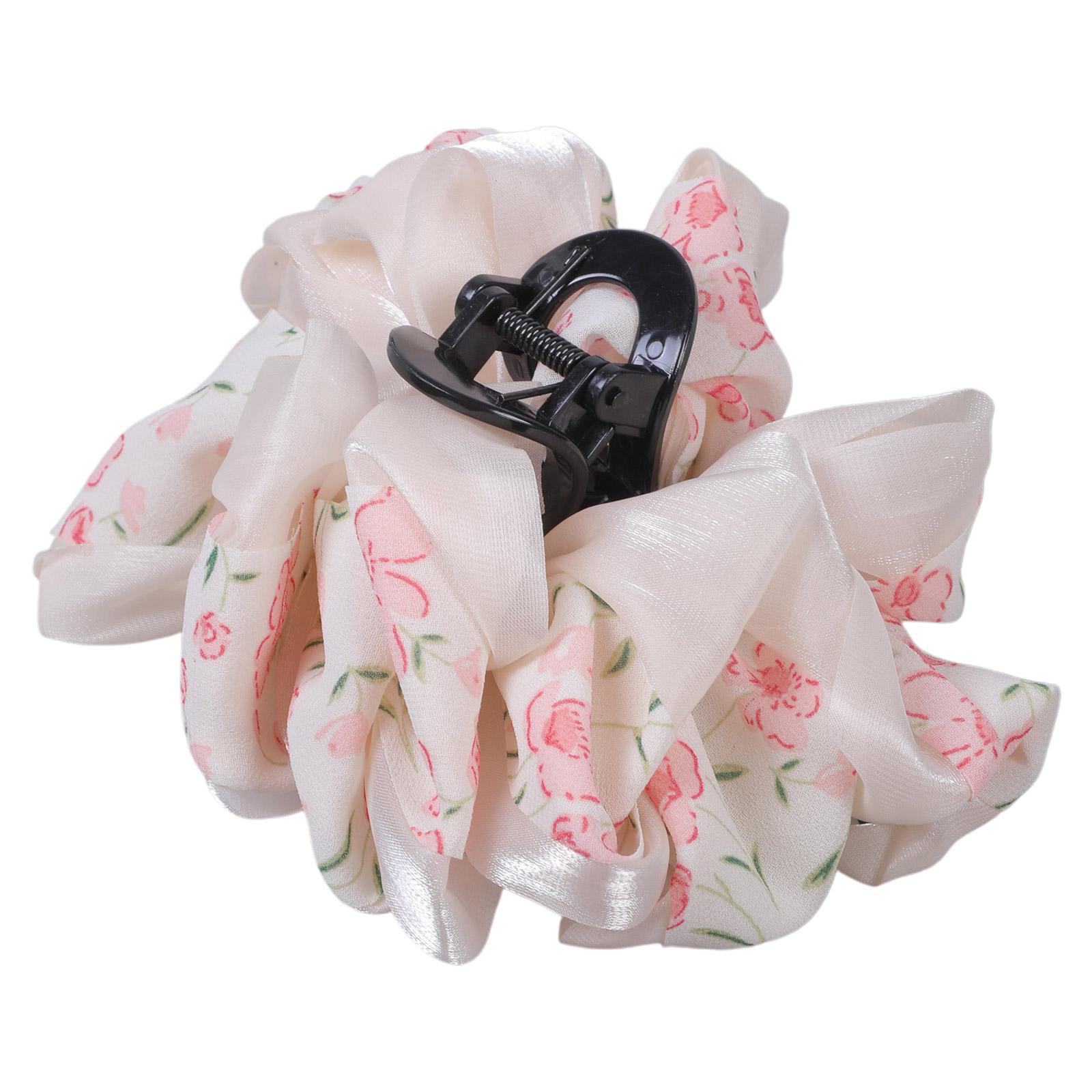 

Цветочный принт Сетчатый Пузырь Заколка для волос для женщин Мягкая Дышащая ткань Элегантные Прически Аксессуар для укладки белый