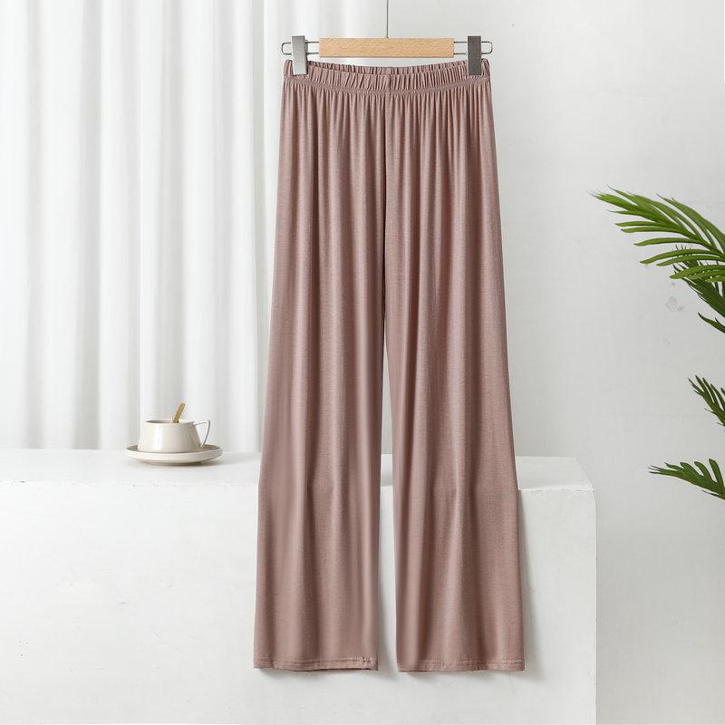 Women's High Waist Korean Style Wide-Leg Modal Pants - Versatile Summer Casual Straight-fit Trousers