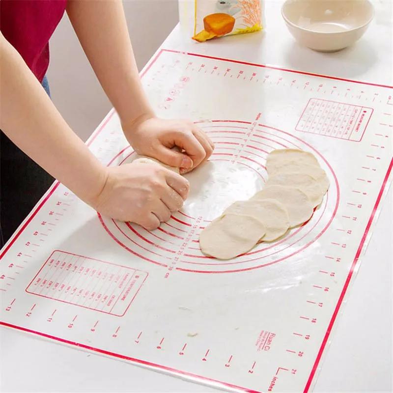Neue Knetunterlage Silikon Backmatte Pizza Kuchen Teigbereiter Gebäck Küche Kochen Grill Gadgets Backformen Tischmatten Unterlage S