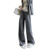 Chenier silver silk lazy wide-leg pants women's spring and autumn new loose and thin high-waisted floor-mopping casual trousers