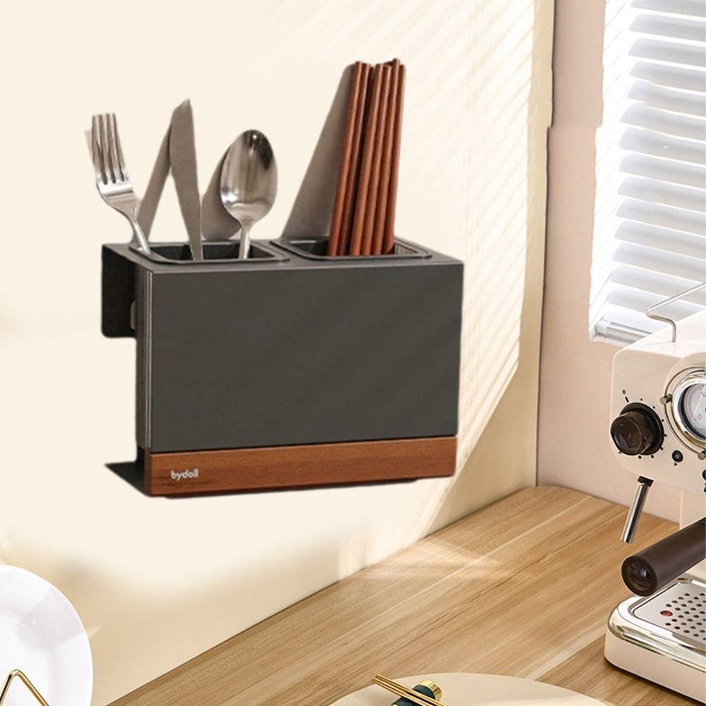 Large Capacity Suction Cup Chopstick Box Wall Mounted Chopstick Cage Kitchen Storage Rack  for Home