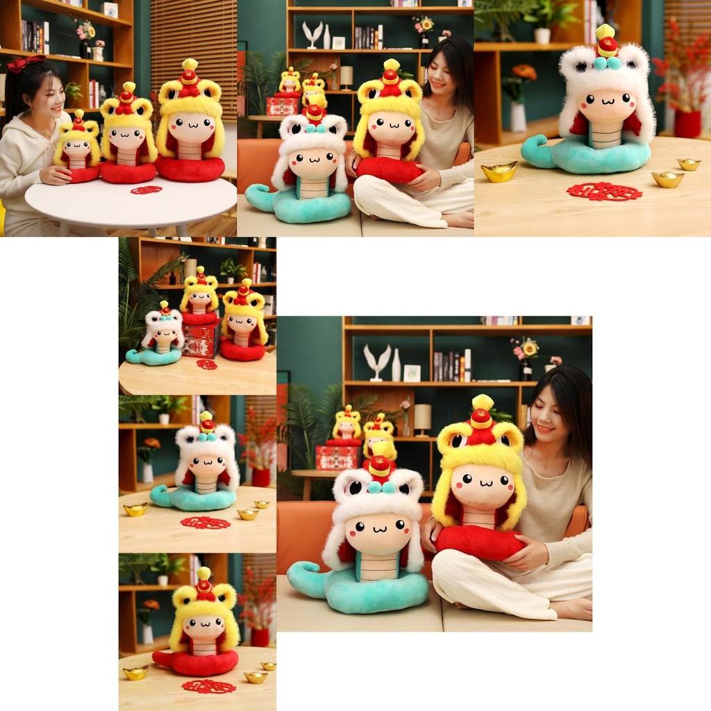 Adorable Plush Snake Toy For Year Of The Snake Festive Red And Blue Colors 30cm 40cm 50cm