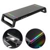 Aluminum RGB Monitor Stand Riser Bracket with 4 USB Ports Desk Organizer All-In-One Computer Laptop Height Stand Holder