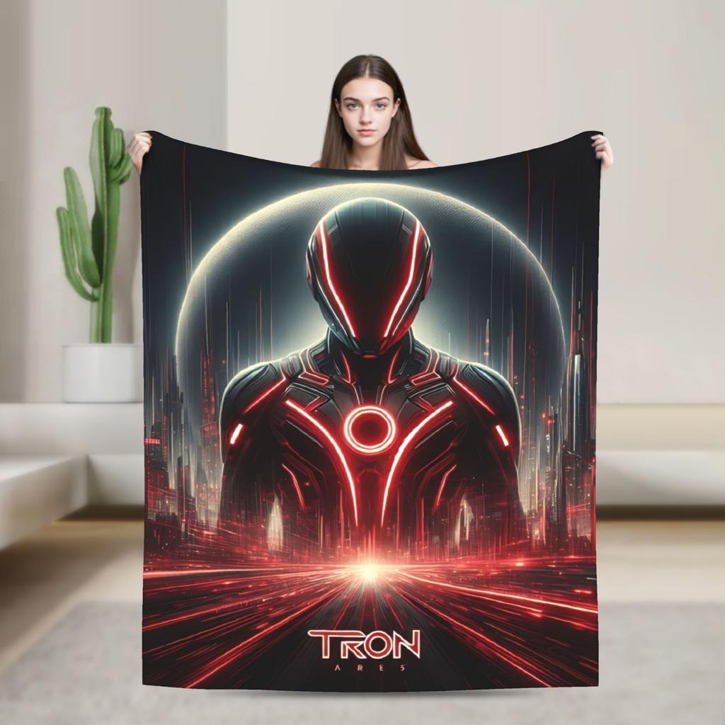 TRON Ares Lightcycle Dillinger Systems Blanket Fleece Printed MCP Movie Multi-function Warm Throw Blankets for Bedspread