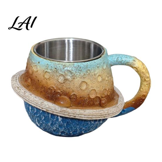 Home And Office Tea Mug 300ml 3D Planet Coffee with Stainless Steel Liner Realistic Solar System Relief Water Themed Cup The Earth/Moon/Sun Drinking