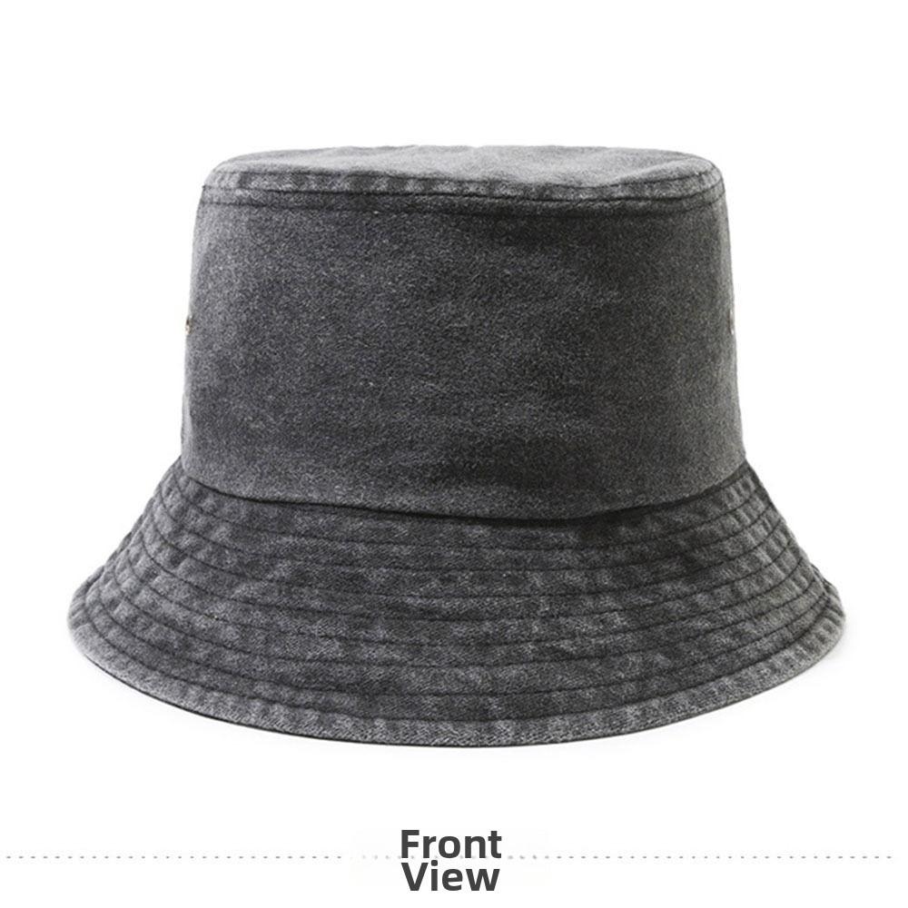 Solid Color Bucket Hat Washed Denim Sun Hat Vintage Boonie Hat Outdoor Leisure