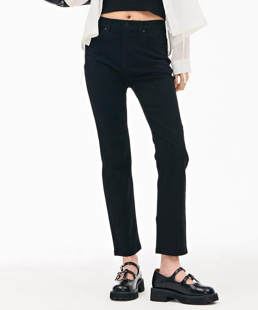 CHASECULT Women'S Black Slim Straight Banding Air Jeans - Black