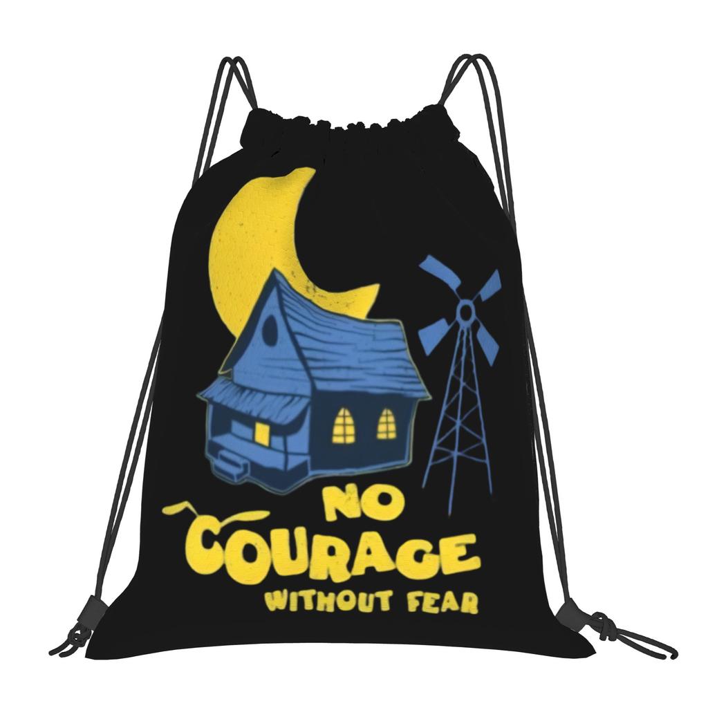 Custom Cowardlyes Dogs Anime Drawstring Bag for Training Yoga Backpacks Men Women Slapstick Sports Gym Sackpack