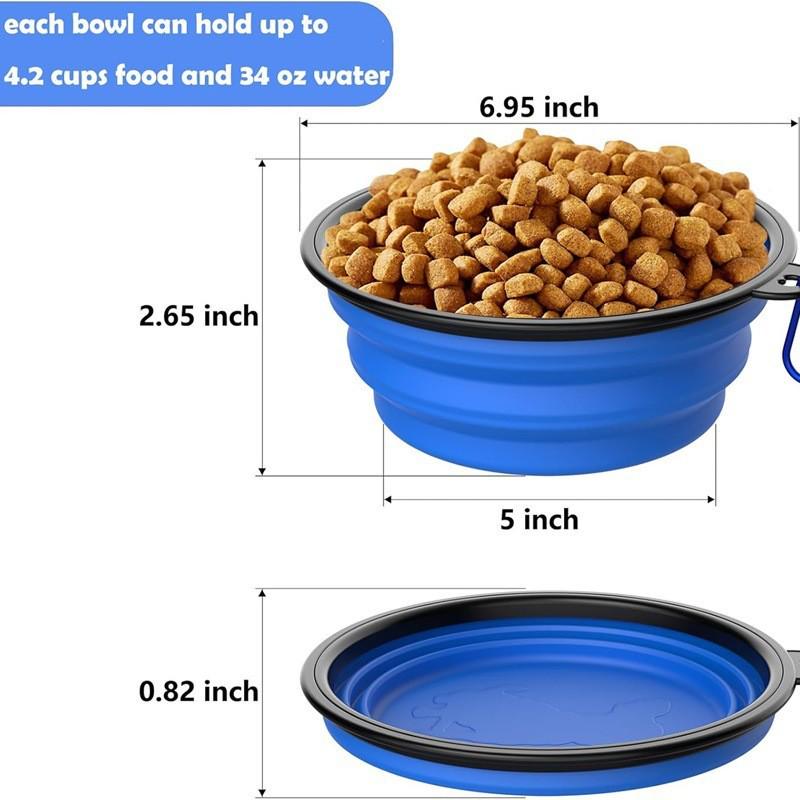 Collapsible Silicone Pet Bowl for Travel - Dog Food & Cat Water Dish