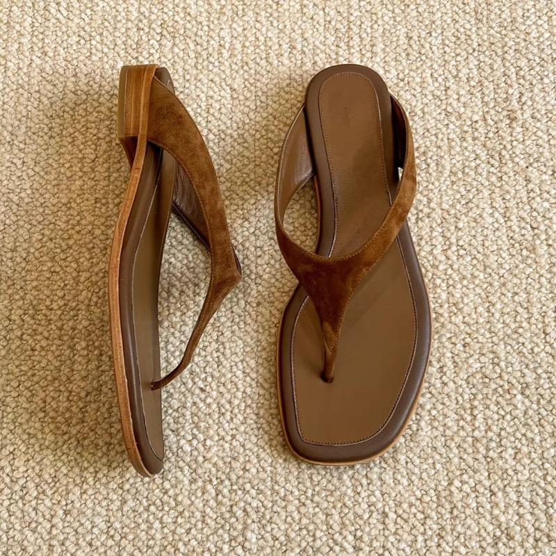 

Модные женские балетки, шлепанцы, дизайнерские туфли с перемычкой для пальца, модные ретро-тапочки, летние сандалии с ремешком на пятке, новые шлепанцы 2025, пляжные тапочки 40 темно-коричневого