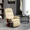Reclining Swivel Chair, with Footrest - Cream White