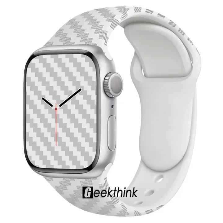 Silicone Sport Band For Apple Watch Strap49mm 44mm 45mm 40mm 41mm 42mm 38mm Bracelet Iwatch Series9 8 7 6 5 4 3SE Ultra 2 Correa