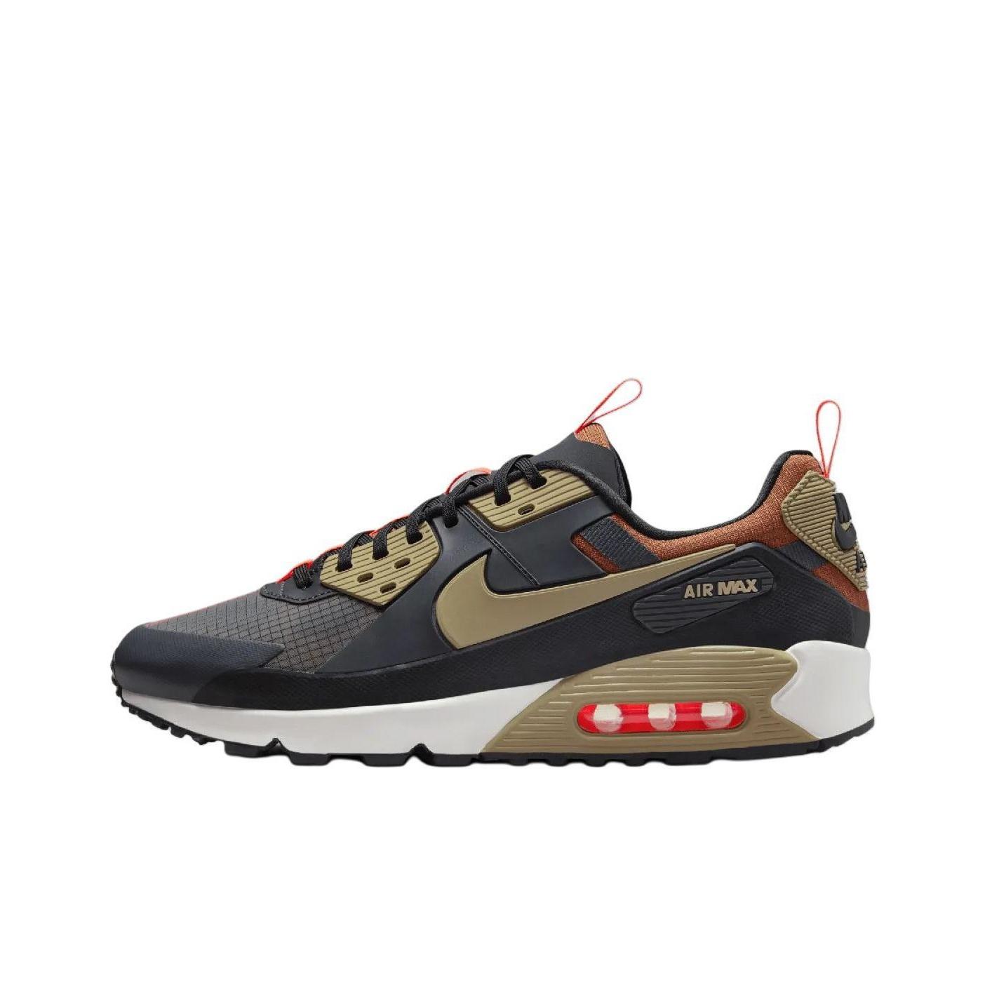 Nike Air Max 90 Drift Dark Smoke Grey Khaki Unisex Sneakers Black Hyper-Crimson FB2877-002 43