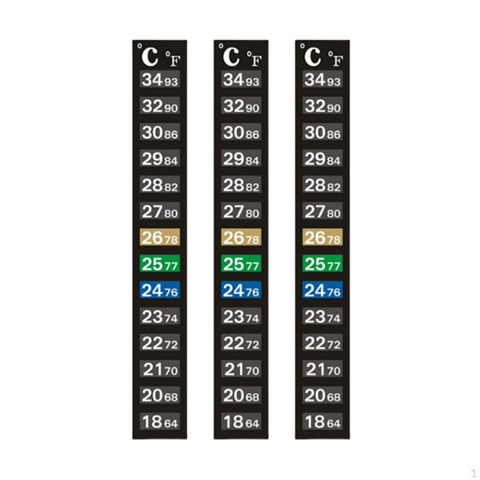 

3Pcs Aquarium Thermometer Strips Terrarium Water Temperature Test Sticky Compact High Performance