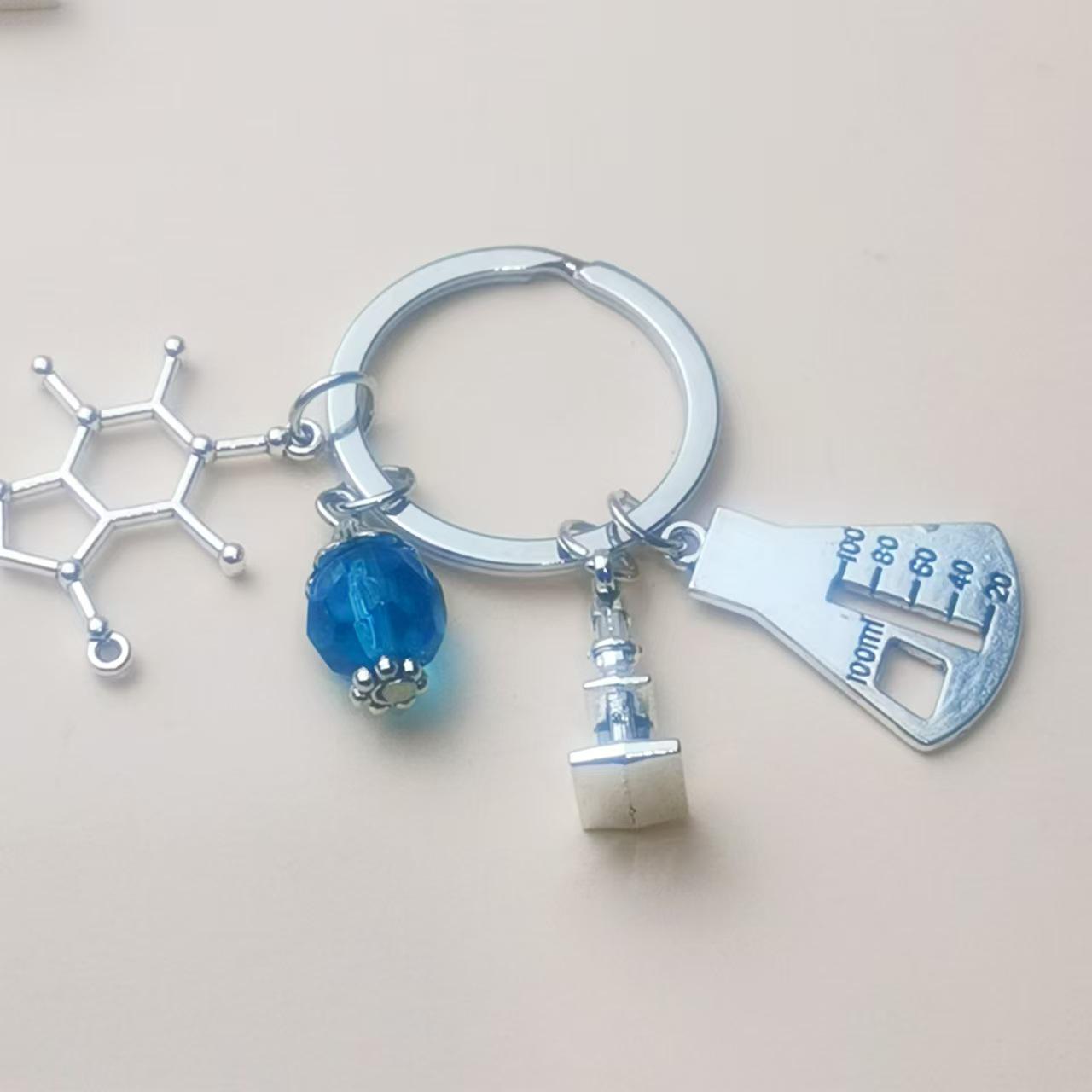 Европейско-американский биохимический микроскоп и колба брелок подвеска шарм