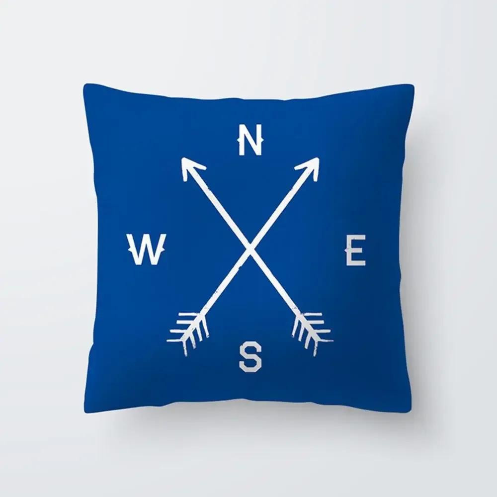 Bedroom Pillowcase Living Room Sofa Car Seat Chair Home Office Waist Cushion Cover Blue Simple Modern Home Decor