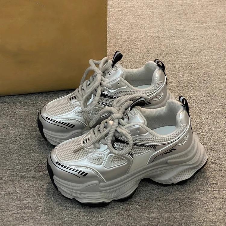 Fashion Women  Flat Shoes Trainers Ladies Thick Sole Shoes Thick Sole Tennis Vulcanized Shoes Fashion Casual