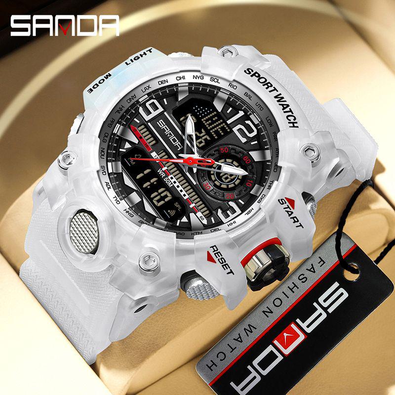 Sanda Korean Style Multi-Functional Luminous Sport Wristwatch for Couples
