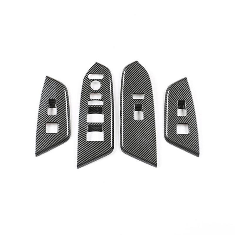 Matte Carbon Wood Grain Trim For Honda CRV CR-V 2017 - Car Inner Armrest Window Glass Lift Switch Garnish Protector Cover